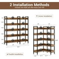 thumbnail image 2 of IDEALHOUSE Bookcases 5 Tier, Burnt Cloud, Convertible Corner Book Shelf, Modern Industrial L-Shaped Display Bookcase with Adjustable Feet, Versatile Storage, 2 of 6
