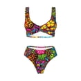 thumbnail image 4 of Honeii Butterfly Garden Print Women’s Bikini Set,Two Piece Swimsuit Bathing Suits,Stylish High Elasticity Swimwear for Beach and Pool, 4 of 4