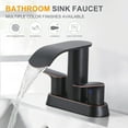 thumbnail image 5 of WOWOW Waterfall Bathroom Sink Faucet,Oil Rubbed Bronze Two Handles Bathroom Faucet with Metal Pop up Sink Drain Stopper, 2 or 3 Holes Bathroom Basin Lavatory Mixer Tap with Deck Mount Plate, 5 of 7