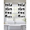 thumbnail image 5 of Cute Cat Sheer Curtains 45 Inch Long 2 Panels, Black Cat Cartoon Animal White Background Light Filtering Rod Pocket Semi Sheer Curtains, Sheer Voile Drapes for Living Room Bedroom, 52"x45", 5 of 5