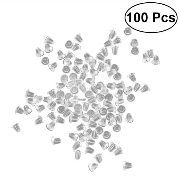 Earring Backs for Studs 100pcs Earring Back Soft Clear Ear Safety Back