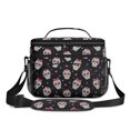 thumbnail image 2 of Skull and Bow Gothic Pattern Insulated Lunch Box for Women Men, Medium Leakproof Cooler Bag with Adjustable Strap, 10"x6.7"x8", 2 of 6