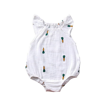 

SuoKom Baby Boys Girls Bodysuit Infants Pure Cotton Coverall Baby Girls Romper Sleeveless One-pieces Jumpsuit Cotton Linen Baby Clothes Essentials (0-24 Months)