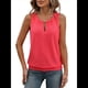 thumbnail image 2 of Blusas de Verano con Ojales para Mujer, Camisetas Sin Mangas con Cuello Redondo, Camisetas para Mujer Rosa Roja XL, 2 of 9