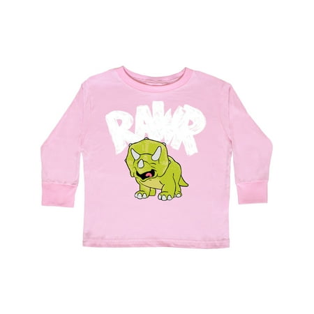 

Inktastic Lil Green Triceratops Rawr! Gift Toddler Boy or Toddler Girl Long Sleeve T-Shirt