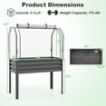 thumbnail image 3 of Costway 1 PCS Galvanized Raised Garden Bed with Legs Greenhouse Cover Roll-up Door for Vegetable Gray, 3 of 10