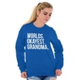 thumbnail image 3 of Worlds Okayest Grandma Funny Cute Women Crewneck Sweatshirt Brisco Brands M, 3 of 6