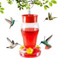 thumbnail image 2 of Fiudx Comedero Colgante para Colibríes, de Plástico Rojo y Antigoteo, de Boca Ancha, Ideal para Jardín, Entretenimiento Familiar y Relajación Primaveral., 2 of 6