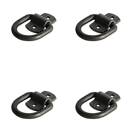 DC Cargo Mall 4Pack 1/2" Diameter Grey D Ring Cargo TieDown Anchor for Truck Beds and Trailers