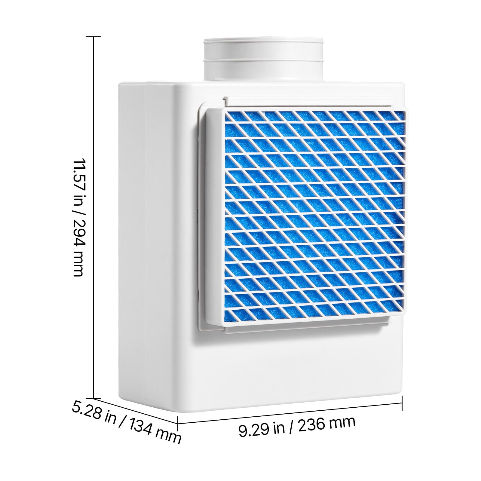 KFFKFF 3-in-1 Indoor Dryer Vent Kit, Durable ABS Material for 4-Inch Exhaust Ports, Overheat Alert System, Detachable Mesh Cap, Multi-Layer Filtration with 4 Extra Pads