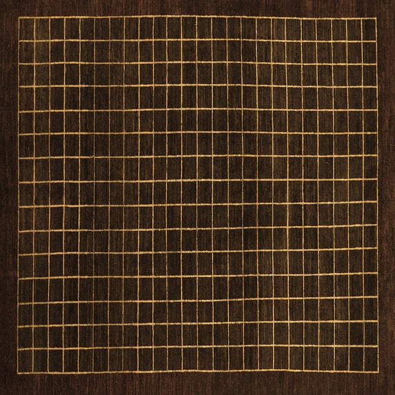 Ahgly Company Indoor Square Abstract Brown Modern Area Rugs, 3' Square