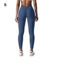 thumbnail image 2 of Leggings Versátiles Sonducket Para Mujer Pantalones De Yoga Fitness Push Up Cintura Alta Azul marino S, 2 of 6