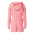 thumbnail image 3 of Aayomet Jumpsuits For Women Women's Autumn Cute Hooded Coat Jumpsuit Solid Rompers Home Service Jumpsuit,Pink M, 3 of 4