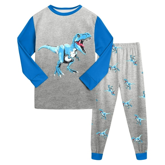 Gibobby Little Boys Pajamas Toddler Boys Clothes Truck Sleepwear Cotton 2 Pieces Pjs Kids Jammies Sets(Sky Blue,3-4 Years)