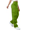 thumbnail image 2 of Womens Chic Wide Leg High Waisted Cargo Pants Loose Fit Multiple Pockets Casual Work Pants, 2 of 9