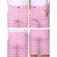 thumbnail image 6 of INSPIRE CHIC Men's Summer Plaid Shorts Regular Fit Business Chino Short Pants Pink 36, 6 of 6