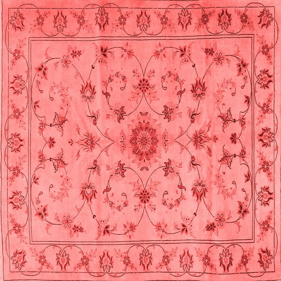 Ahgly Company Indoor Square Persian Red Traditional Area Rugs, 7' Square