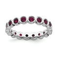thumbnail image 1 of 925 Sterling Silver Stackable Expressions Created Ruby Ring Size: 7; for Adults and Teens; for Women and Men, 1 of 5