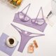 thumbnail image 2 of Conjunto de lencería de mujer ajustable de moda elegante color puro encaje malla sujetador y panty conjunto para boda noche, 2 of 5