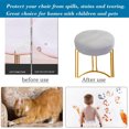 thumbnail image 3 of NOGIS Round Stool Cover 12-14 Inch Bar Stool Covers Round, Luxurious Fabric Stretchable, Washable Dustproof Soft and Durable, Applicable to Round Stool and Square Stool (2Pcs, Gray), 3 of 7