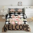thumbnail image 2 of Erosebridal Rabbit Floral Bedding Comforter Set, Buffalo Geometry Comforter Sets , Rustic Farmhouse Reversible Down Comforter, Lightweight Bedroom Decoration, 2pcs, 2 of 8