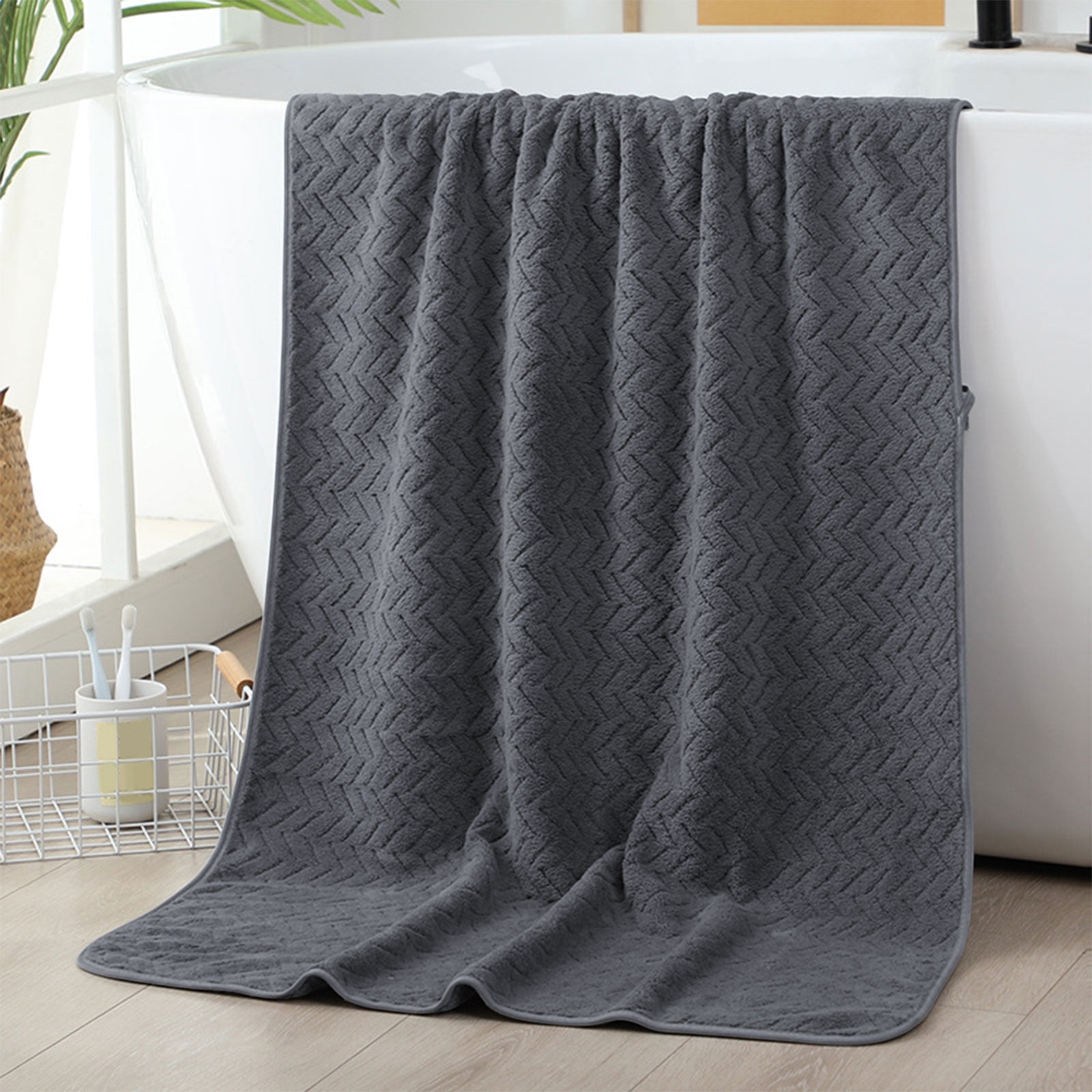 Hiroekza 8-Piece Coral Fleece Bath Towels Set for Bathroom 100% Cotton Towel Set Includes 2 Bath Towels 2 Hand Towels 4 Washcloths for Shower, Spa, Hotel & Home Bathroom Essentials Black