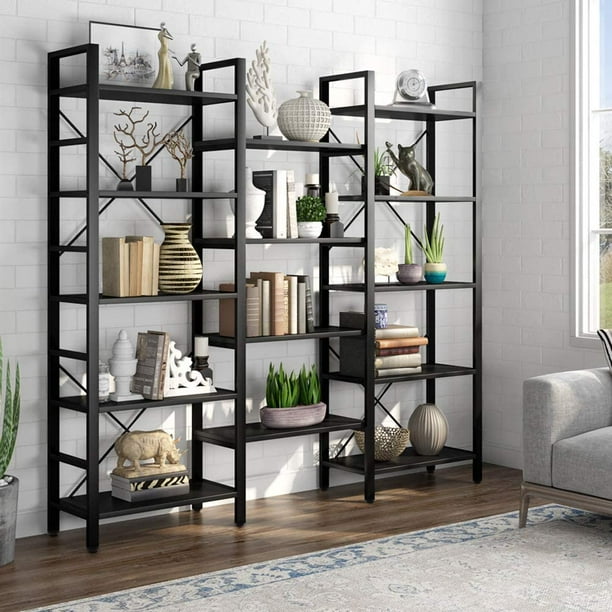 Tribesigns Industrial Large 5-Tier Bookshelves for Display and Storage ...