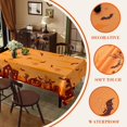 thumbnail image 2 of Halloween Tablecloth Waterproof \u2013 Spooky Pumpkin Design, Orange Table Cover for Halloween Party Decorations, Washable Spillproof Table Cloth for Indoor Outdoor Use, W60 x L02 in, 2 of 6
