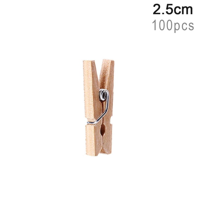 Pinzas Para Ropa De 25Mm,35Mm,45Mm, Mini Clips De Papel De Madera Para Fotos, Pinzas Para Ropa, Abrazaderas De Madera Para Suministros De Almacenamiento, Clips De Madera 100 Uds Methold EL010321-00
