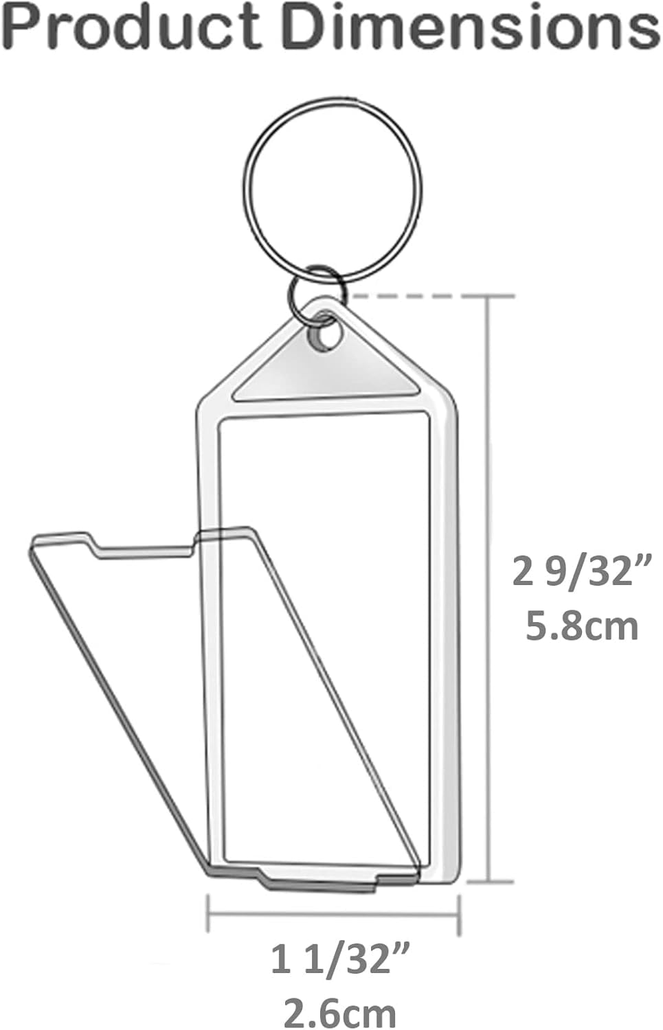 Acrimet Plastic Key Tag with Metal Ring and Label Window (Clear Blue Color) (60 Pack)