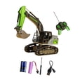 thumbnail image 2 of Excavadora de juguete con control remoto, excavadora/bulldozer de juguete con giro de 360 ​​grados Verde, 2 of 9