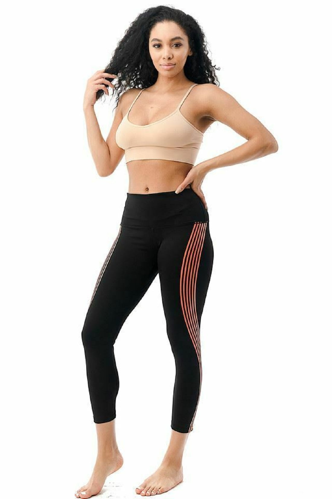 Black And Orange Gym Leggings