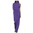 thumbnail image 2 of HHeiK Women's Banquet Dress Jumpsuit Casual Loose Sleeveless Wide Leg Pant Romper Hanging Neck Trousers, 2 of 5