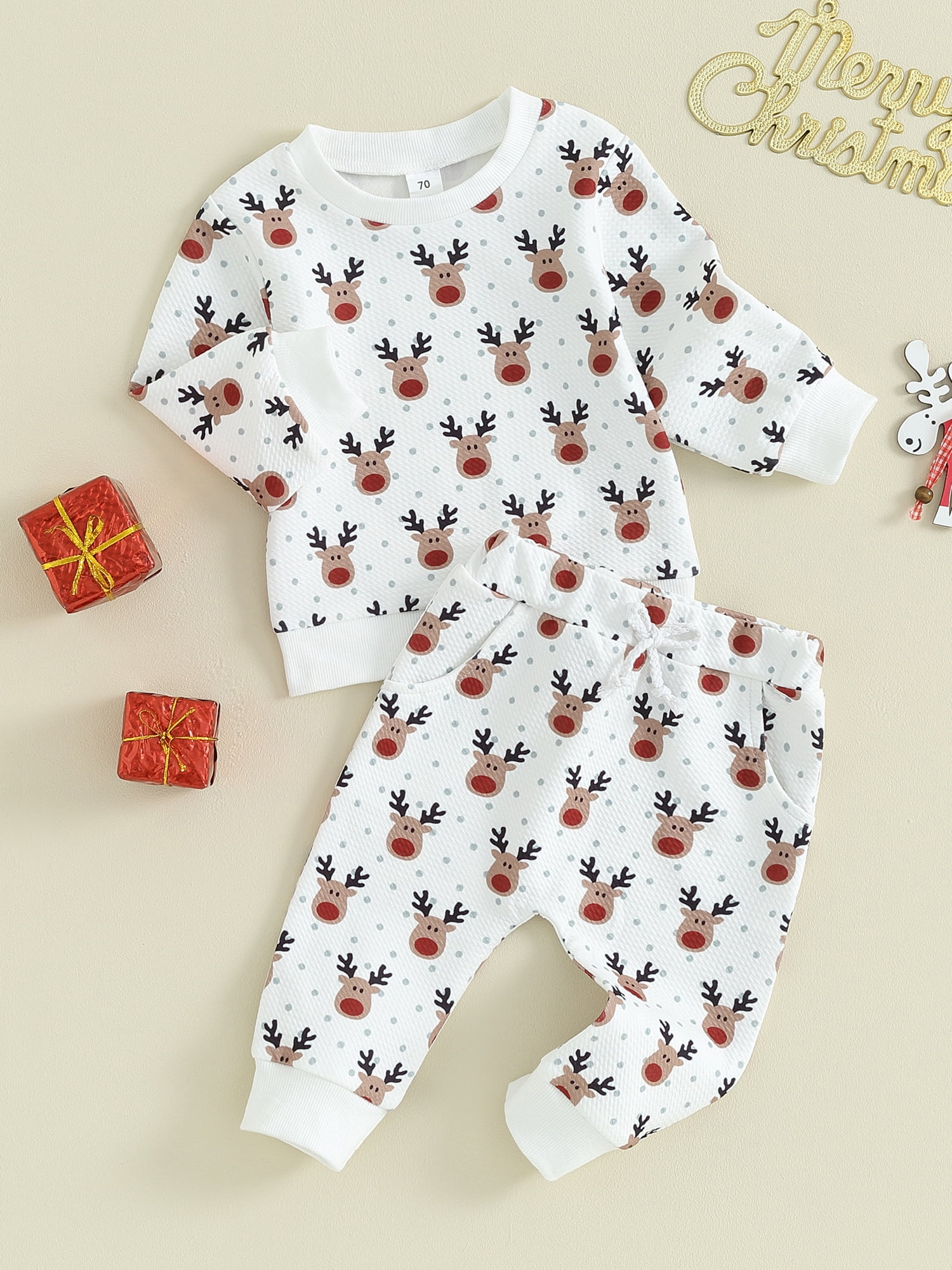 Toddler Graphic Elk Print Long-sleeve Pullover