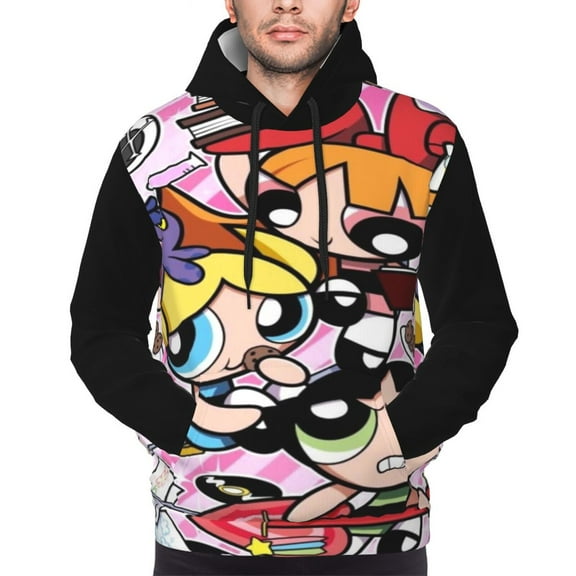 Unisex Men'S And Women'S Powerpuff Girls Hoodies 3d Fashion Digital Print Cartoon Pullover Hooded Sweatshirts With Pockets