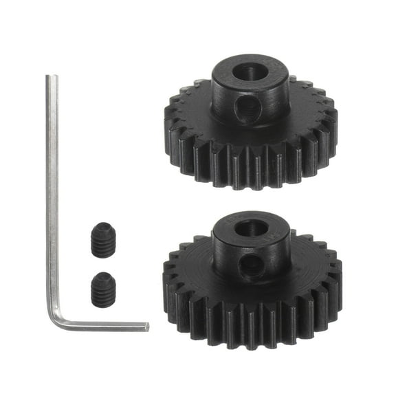 Uxcell Mod 1 M1 25T 26T Hardened Steel Pinion Motor Gear Set 5mm RC Motor Shaft