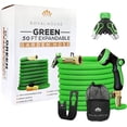 thumbnail image 3 of Expandable Garden Hose with 8 Function Spray Nozzle - Leak Proof Design, Green, 50 ft, 3 of 5