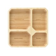 La Boos Square Portion Control Plates (4-Section) - MyPlate Healthy Diet Ratio Control or Weight Loss Aid plate - Made with Bamboo - BPA-Free Lunch Plate or Healthy Eating Plate