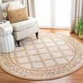 thumbnail image 2 of SAFAVIEH Chelsea Alecia Geometric Borders Wool Area Rug, Ivory/Camel, 7'6" x 9'6" Oval, 2 of 7