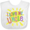 thumbnail image 3 of Inktastic I Love My Uncle- Sun and Rainbow Letters Boys or Girls Baby Bib, 3 of 4
