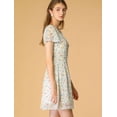 thumbnail image 4 of INSPIRE CHIC Women's Floral Lace-up Chiffon Dress, 4 of 6