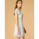 thumbnail image 4 of Vestido De Gasa Con Cuello En V Y Manga Con Volantes Floral Allegra K Blanco Azul XS, 4 of 6