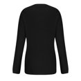 thumbnail image 5 of Lovskoo Sweaters for Women Trendy V-Neck Long Sleeve Top Solid Pocket Sweater Black, 5 of 6