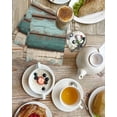 thumbnail image 4 of Farmhouse Teal Blue Brown Kitchen Dish Towels for Drying Dishes Set of 2, Vintage Wooden Waffle Weave Microfiber Hand Tea Bathroom Towels Quick Dry & Absorbent Towel 15.7x23.6, 4 of 7