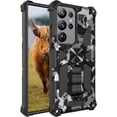 thumbnail image 2 of Slim Fit Phone Case for Samsung Galaxy S23 Ultra (Not fit S23),Army Camouflage Case with Military Grade Anti-Drop Protection and Built-in Kickstand Cover for Galaxy S23 Ultra,MC Black, 2 of 11