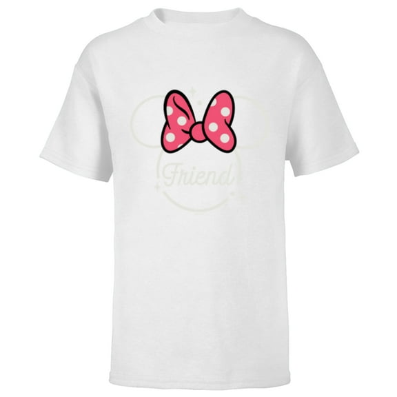 Disney Minnie Mouse Friend Head Icon Magic Vacation Trip- Short Sleeve T-Shirt for Kids - Customized-White