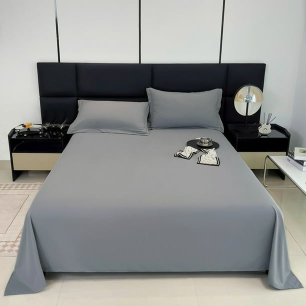Juegos de cubrecamas y colchas Sábanas para dormitorio Sábanas amigables para el hogar Sábanas de poliéster de color liso con doble cepillado fácil