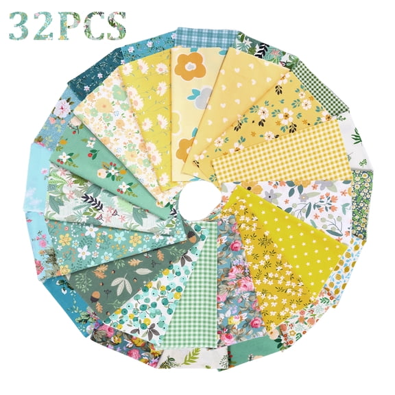 32Pcs 9.84 x 9.84in Cotton Fabric Square DIY Craft Fabric Set for Quilting Sewing Patchwork DIY and Handmade Craft Sweet