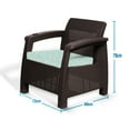 thumbnail image 6 of MQ Ferrara Outdoor Patio Chat Set with Cushions, 3 Piece in Brown, 6 of 10