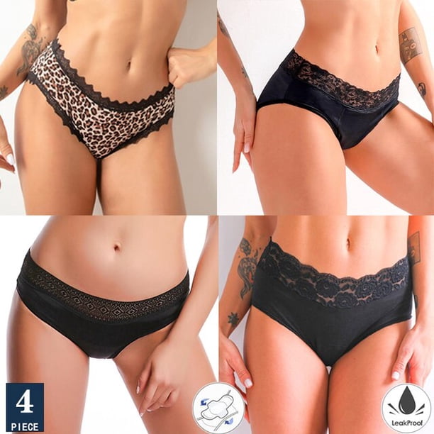 4 Uds. Bragas menstruales reutilizables a prueba de fugas, ropa interior fisiológica para mujeres, calzoncillos menstruales absorbentes rápidos de cuatro capas calientes Tan Jianjun unisex